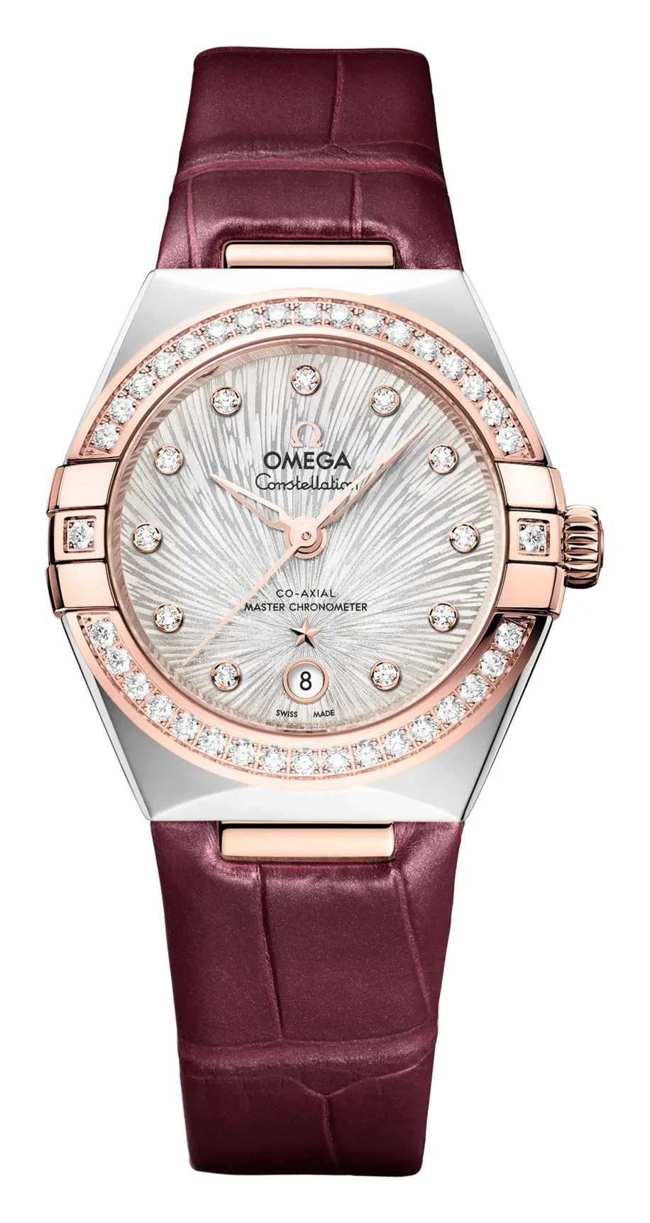 Omega Constellation Manhattan 29 Co-Axial Master Chronometer 131.28.29.20, reference 131.28.29.20.52.001, silver dial, stainless steel and rose gold case