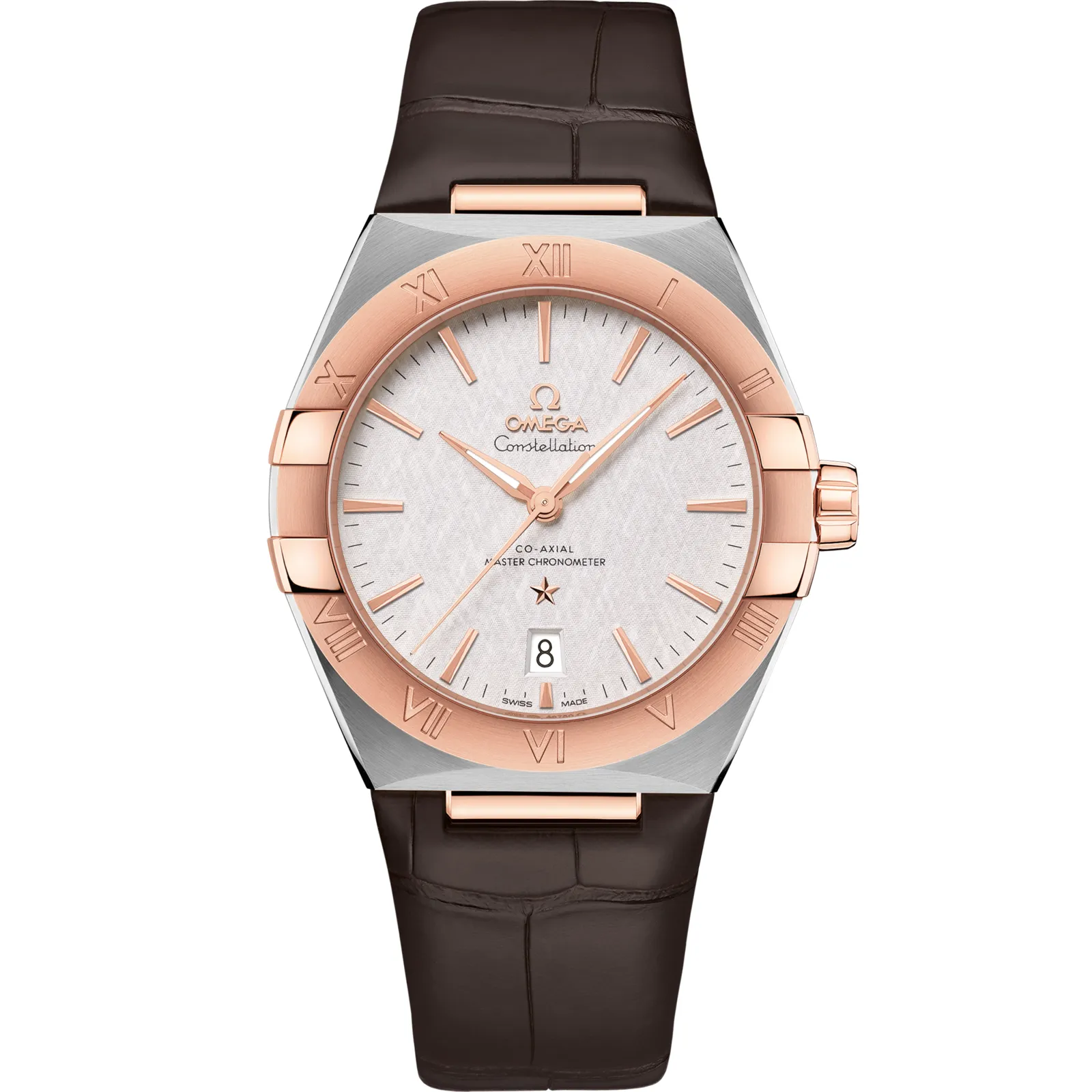 Omega Constellation Master Chronometer 39 131.23.39.20, reference 131.23.39.20.02.001, silver dial, stainless steel and rose gold case