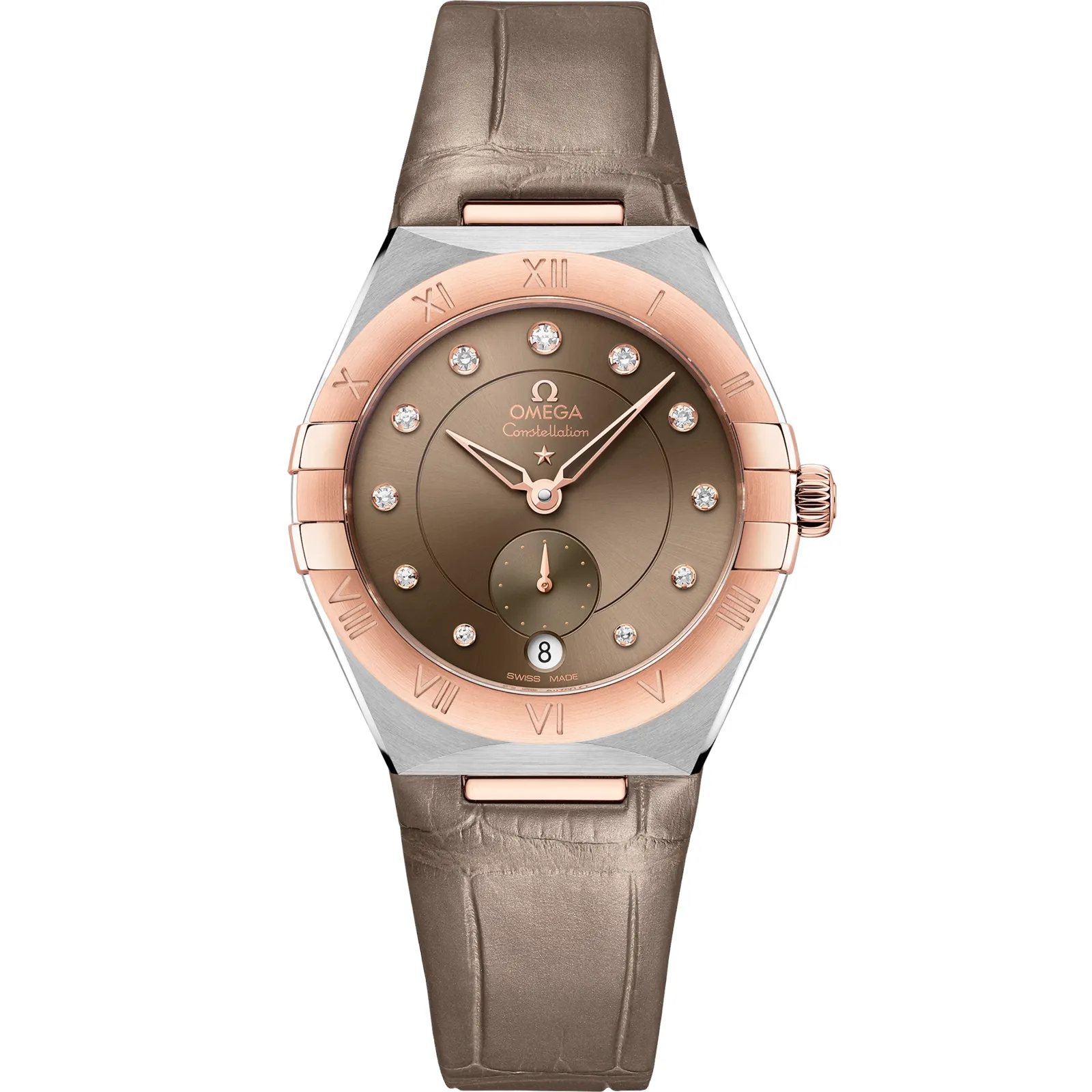 Omega Constellation Master Chronometer Small Seconds 34 131.23.34.20, reference 131.23.34.20.63.001, brown dial, stainless steel and rose gold case
