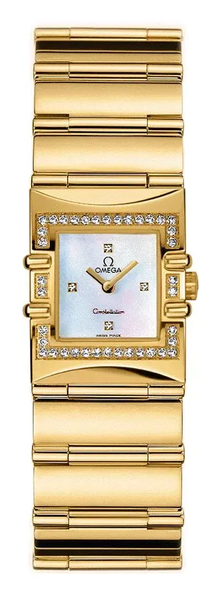 Omega Constellation Quadra Quartz 19.3 1135.76.00, reference 1135.76.00, white dial, yellow gold case
