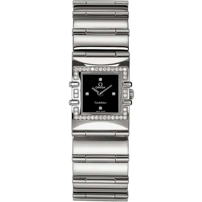 Omega Constellation Quadra Quartz 19.3 1528.46.00, reference 1528.46.00, black dial, stainless steel case