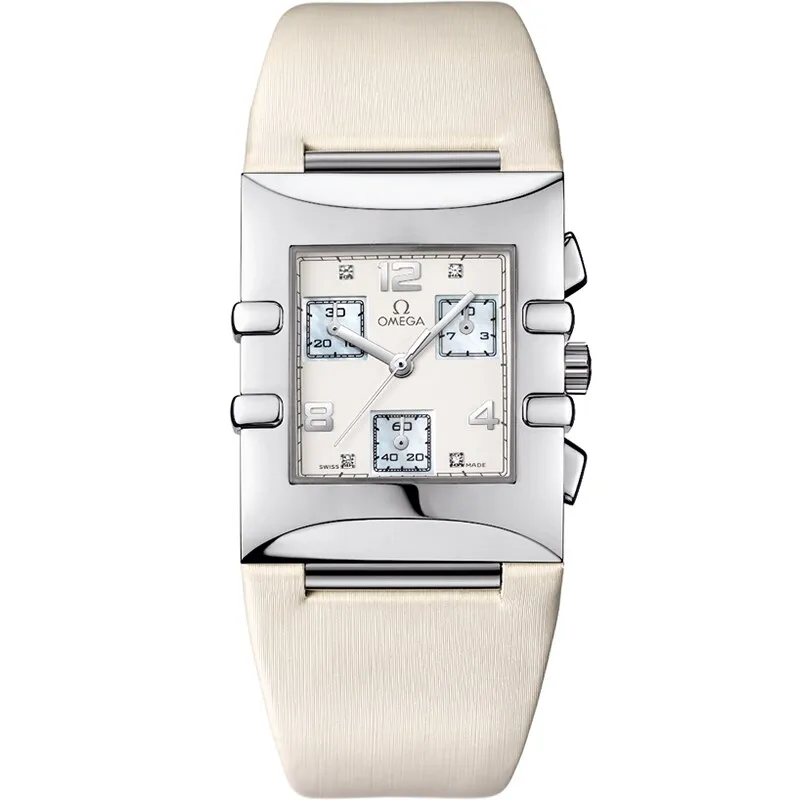 Omega Constellation Quadra Quartz 28 Chronograph 1841.35.71, reference 1841.35.71, white dial, stainless steel case
