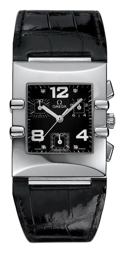 Omega Constellation Quadra Quartz 28 Chronograph 1841.55.11, reference 1841.55.11, black dial, stainless steel case