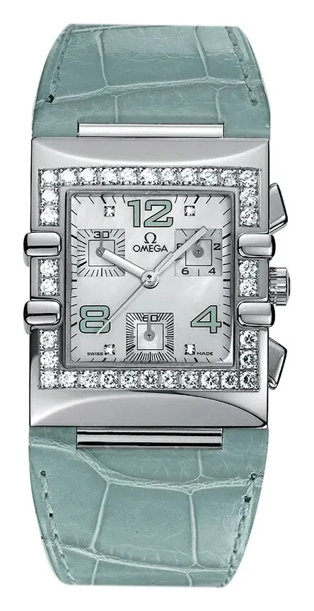 Omega Constellation Quadra Quartz 28 Chronograph 1847.74.41, reference 1847.74.41, white dial, stainless steel case