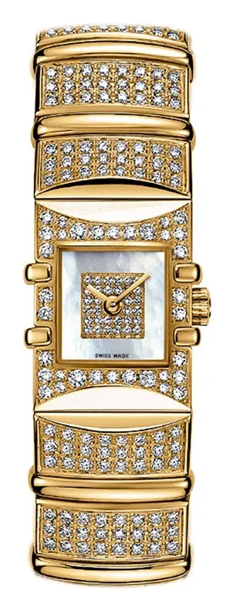 Omega Constellation Quadra Quartz Mini 15 Yellow, reference 1148.90.39, white dial, yellow gold case