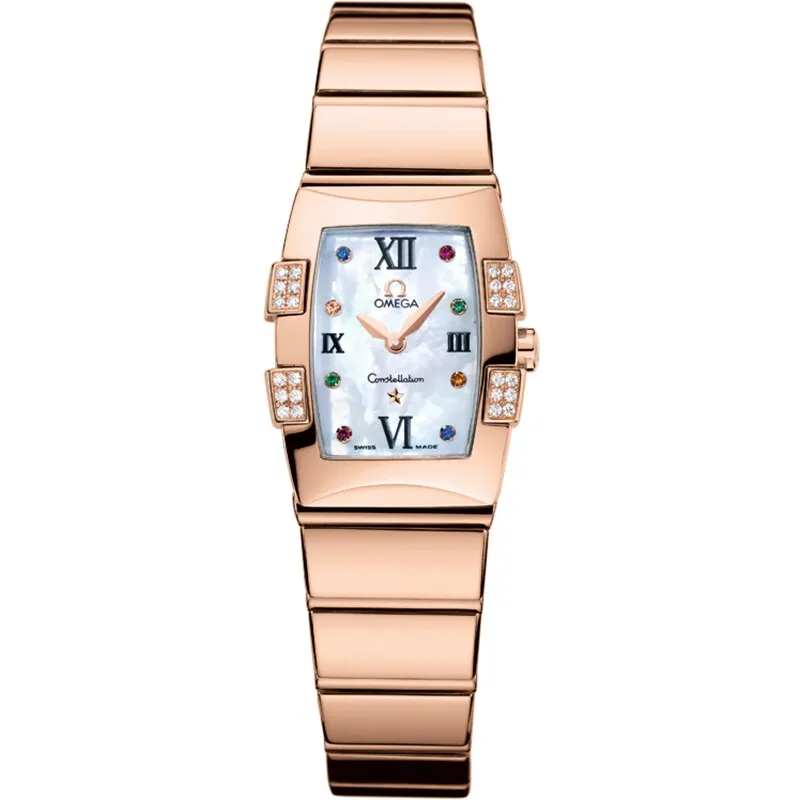 Omega Constellation Quadrella Quartz 19.3 1183.79.00, reference 1183.79.00, white dial, rose gold case