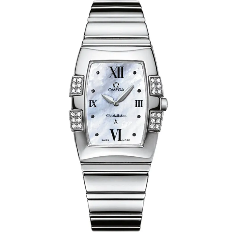 Omega Constellation Quadrella Quartz 25 1586.70.00, reference 1586.70.00, white dial, stainless steel case