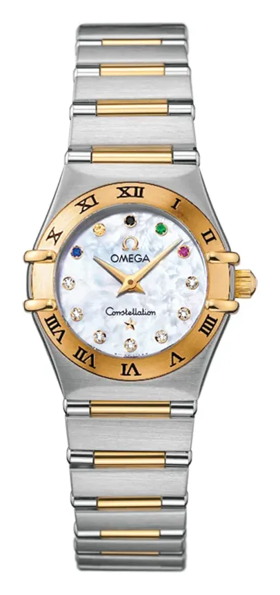 Omega Constellation Quartz 22.5 111.20.23.60, reference 111.20.23.60.55.001, white dial, stainless steel and yellow gold case
