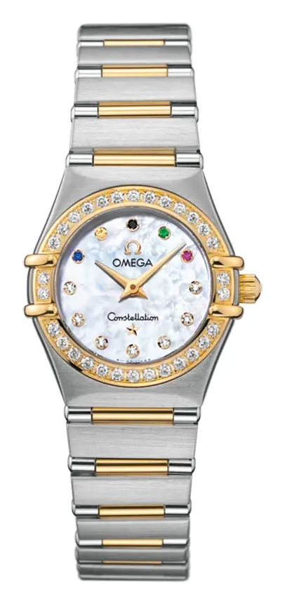 Omega Constellation Quartz 22.5 111.25.23.60, reference 111.25.23.60.55.001, white dial, stainless steel and yellow gold case