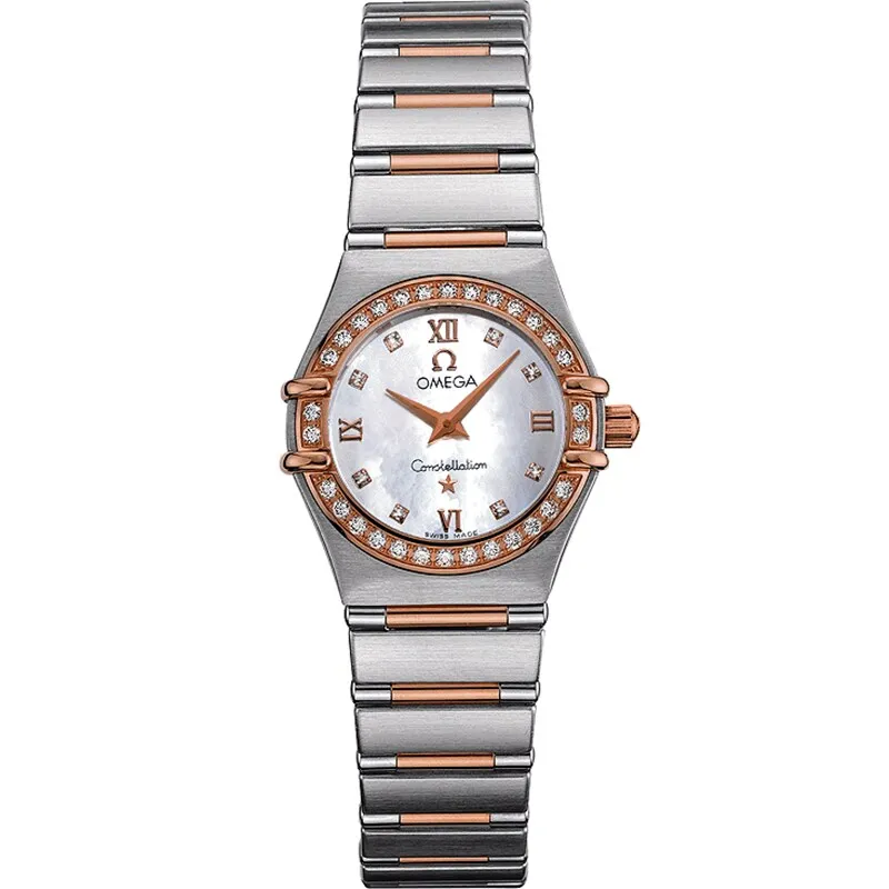 Omega Constellation Quartz 22.5 1360.76.00, reference 1360.76.00, white dial, stainless steel and rose gold case