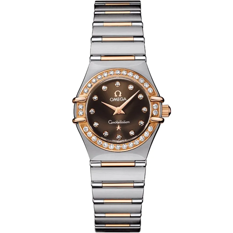 Omega Constellation Quartz 22.5 '95 1360.60.00, reference 1360.60.00, brown dial, stainless steel and rose gold case