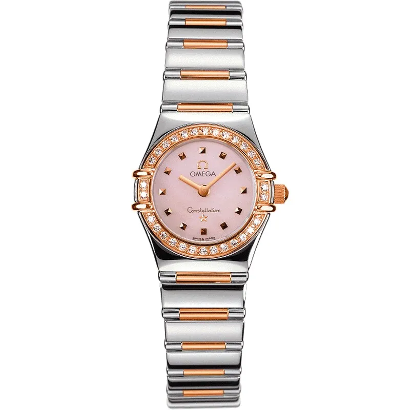Omega Constellation Quartz 22.5 My Choice 1368.73.00, reference 1368.73.00, pink dial, stainless steel and rose gold case
