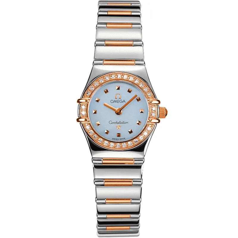 Omega Constellation Quartz 22.5 My Choice 1368.74.00, reference 1368.74.00, blue dial, stainless steel and rose gold case