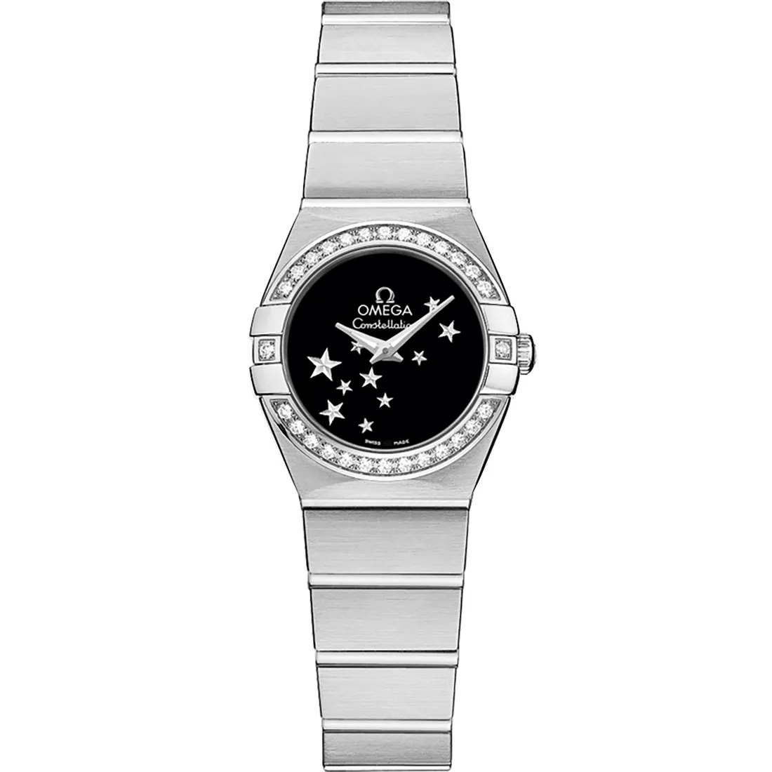 Omega Constellation Quartz 24 Brushed 123.15.24.60, reference 123.15.24.60.01.001, black dial, stainless steel case