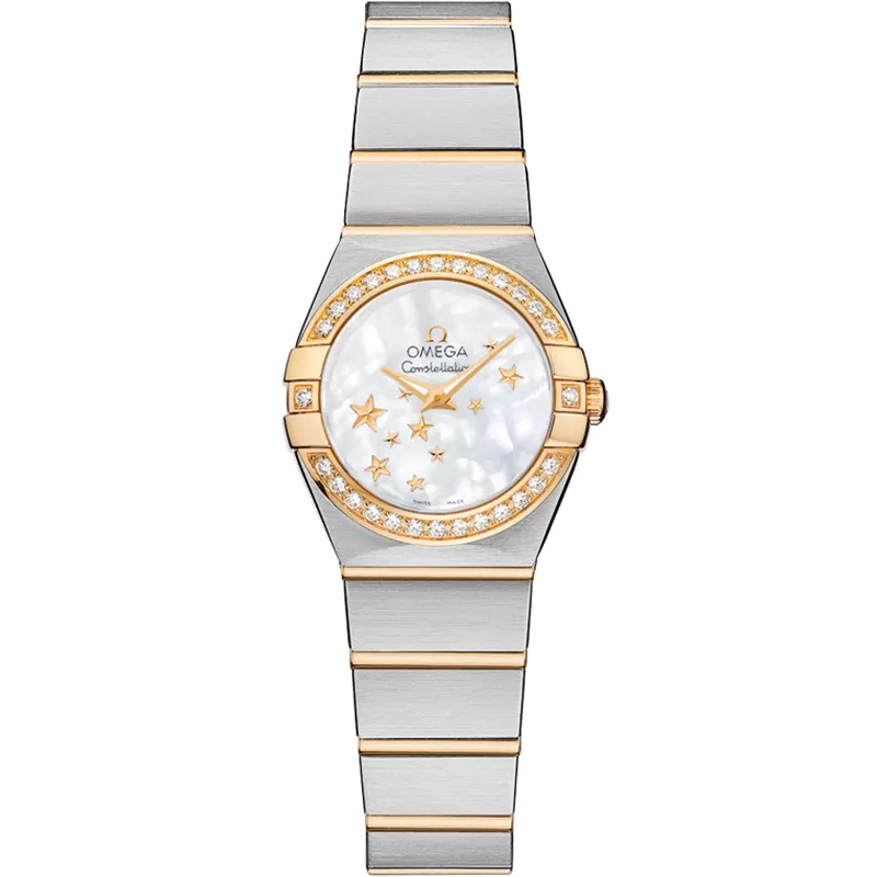 Omega Constellation Quartz 24 Brushed 123.25.24.60, reference 123.25.24.60.05.001, white dial, stainless steel and yellow gold case