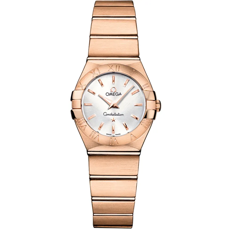 Omega Constellation Quartz 24 Brushed 123.50.24.60, reference 123.50.24.60.02.001, silver dial, rose gold case