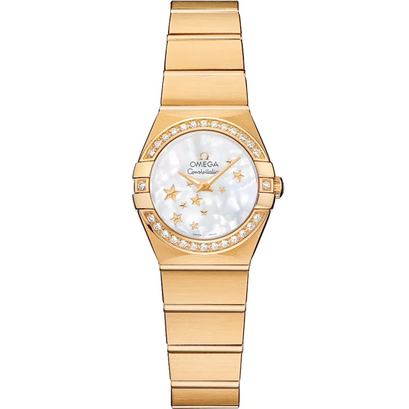 Omega Constellation Quartz 24 Brushed 123.55.24.60, reference 123.55.24.60.05.001, white dial, yellow gold case