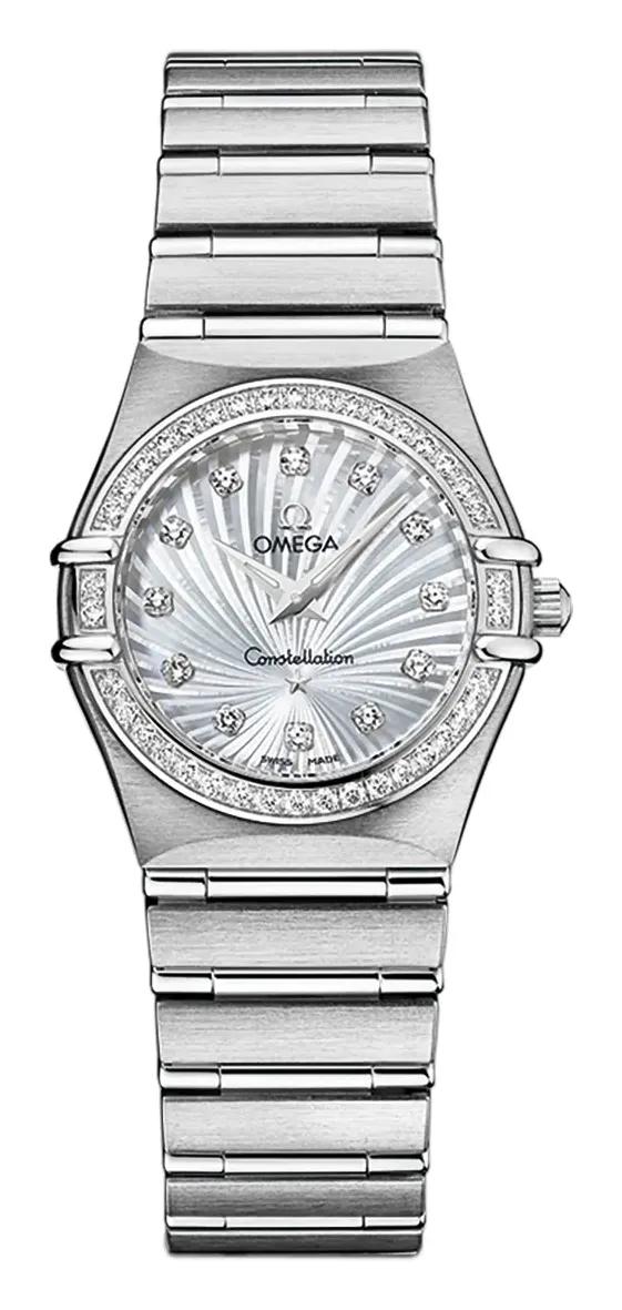 Omega Constellation Quartz 25.5 111.15.26.60, reference 111.15.26.60.55.001, white dial, stainless steel case