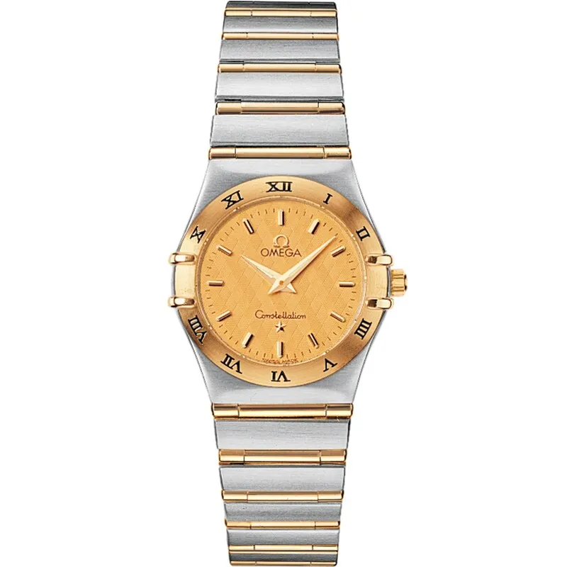 Omega Constellation Quartz 25.5 '95 1272.10.00, reference 1272.10.00, yellow dial, stainless steel and yellow gold case