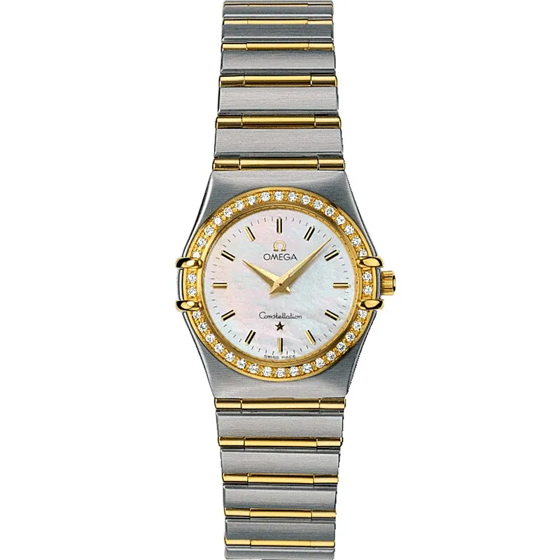 Omega Constellation Quartz 25.5 '95 1277.70.00, reference 1277.70.00, white dial, stainless steel and yellow gold case