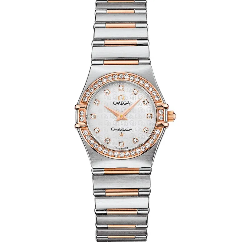 Omega Constellation Quartz 25.5 '95 1358.75.00, reference 1358.75.00, white dial, stainless steel and rose gold case