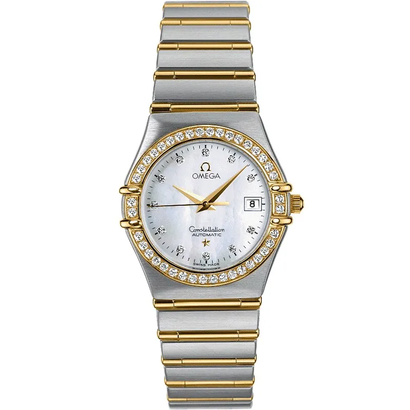 Omega Constellation Quartz 27.5 1297.75.00, reference 1297.75.00, white dial, stainless steel and yellow gold case
