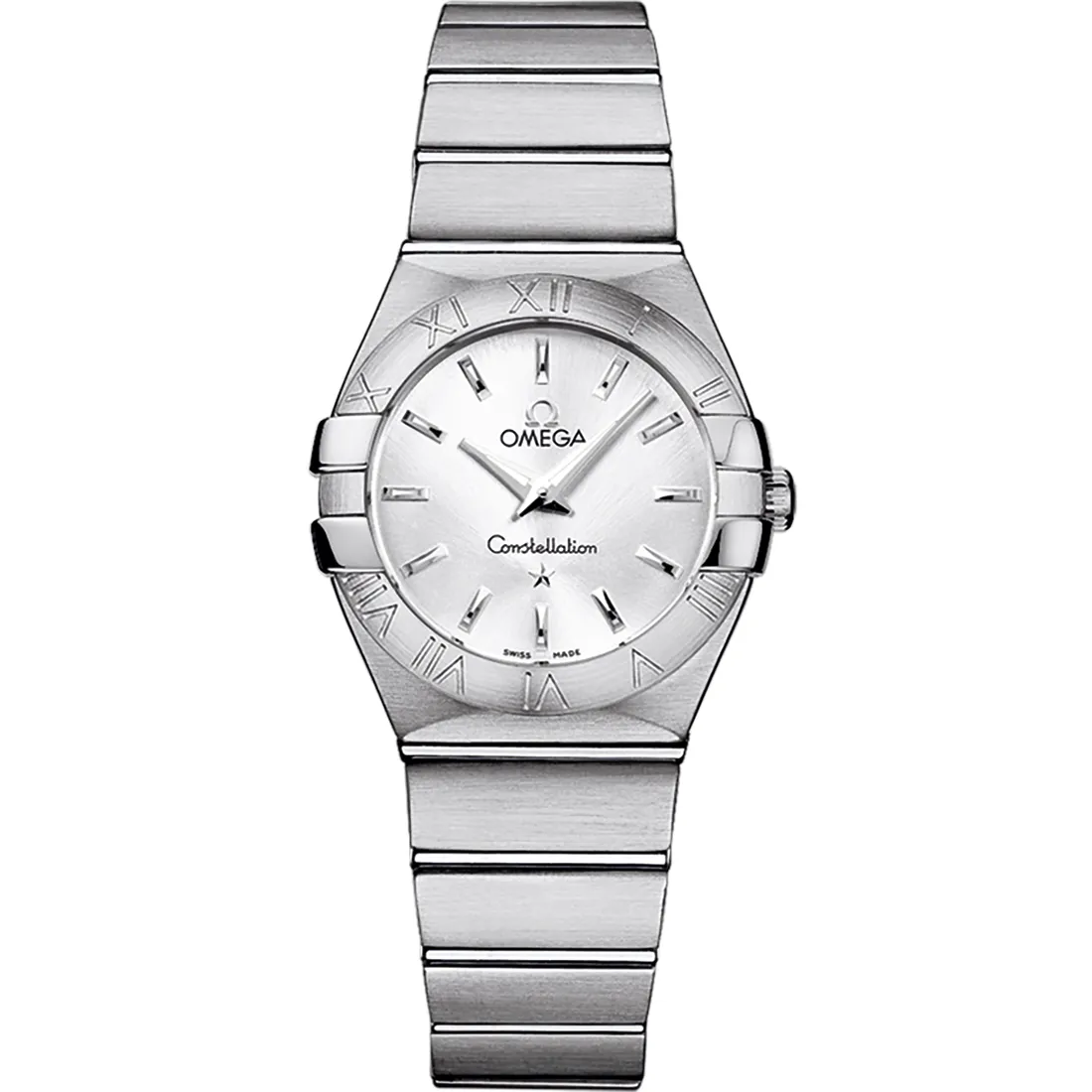 Omega Constellation Quartz 27 Brushed 123.10.27.60, reference 123.10.27.60.02.001, silver dial, stainless steel case