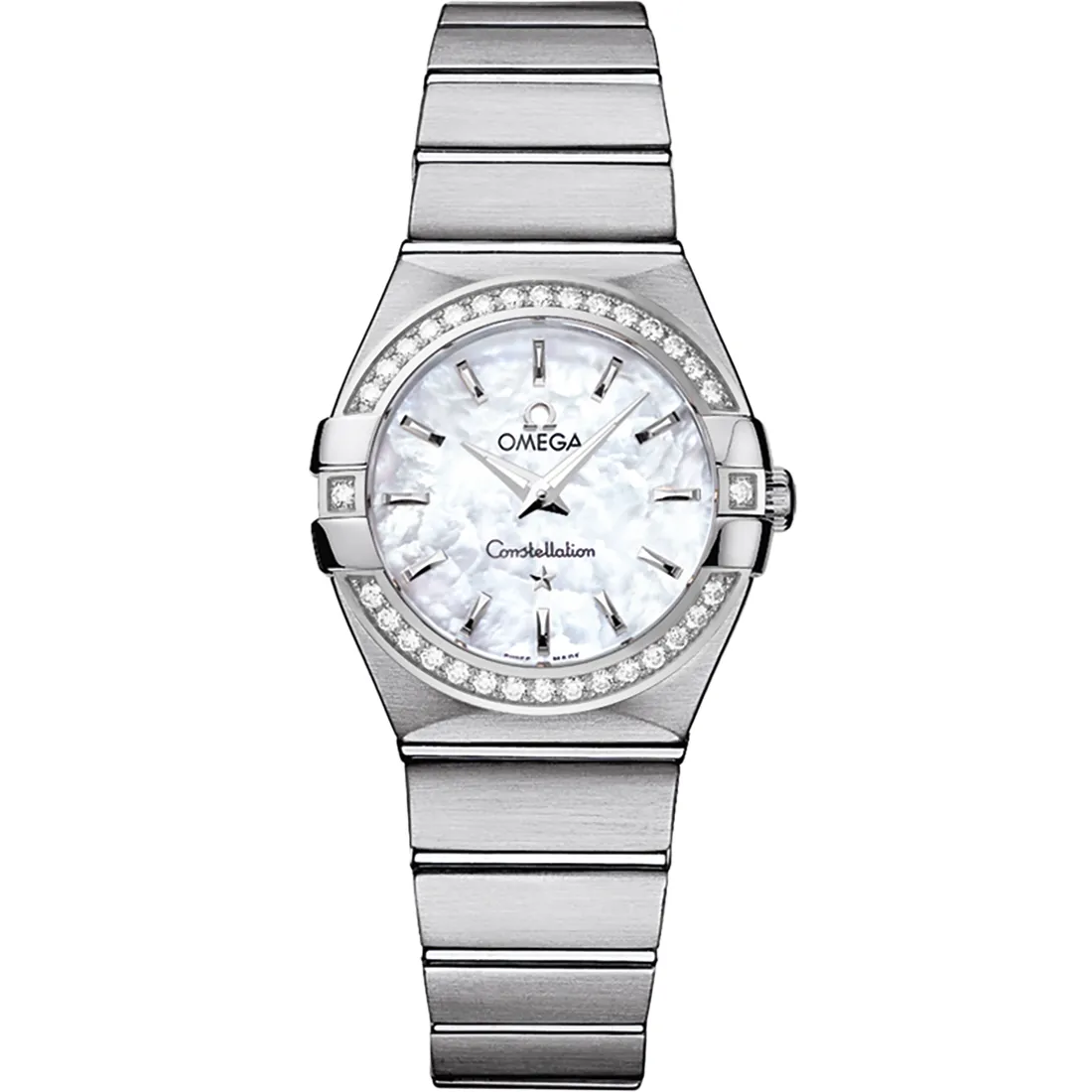 Omega Constellation Quartz 27 Brushed 123.15.27.60, reference 123.15.27.60.05.001, white dial, stainless steel case