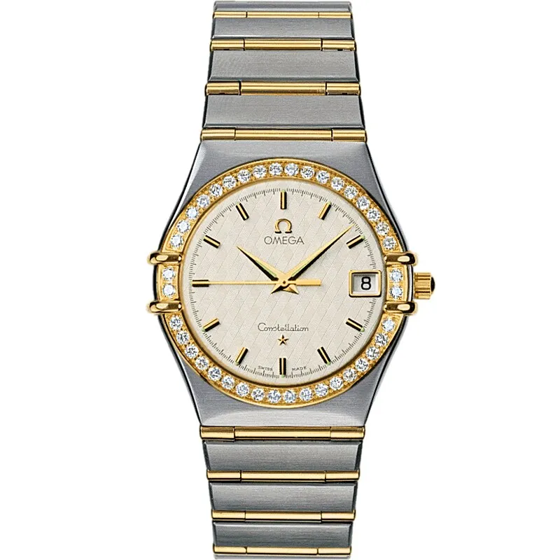Omega Constellation Quartz 33.5 1217.30.00, reference 1217.30.00, silver dial, stainless steel and yellow gold case