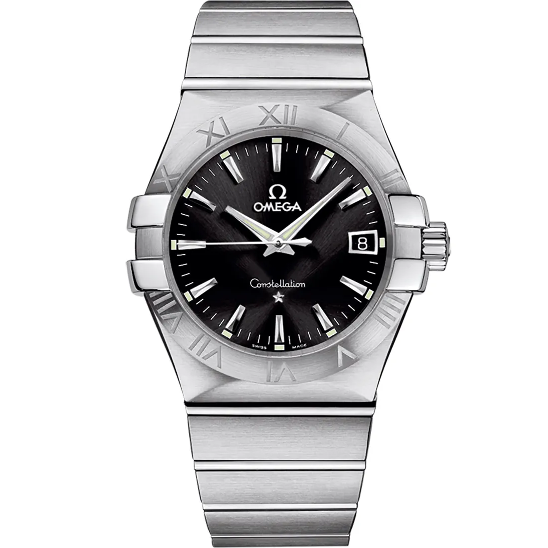 Omega Constellation Quartz 35 123.10.35.60, reference 123.10.35.60.01.001, black dial, stainless steel case