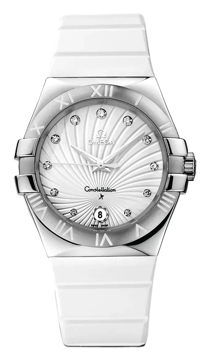 Omega Constellation Quartz 35 123.12.35.60, reference 123.12.35.60.52.001, white dial, stainless steel case