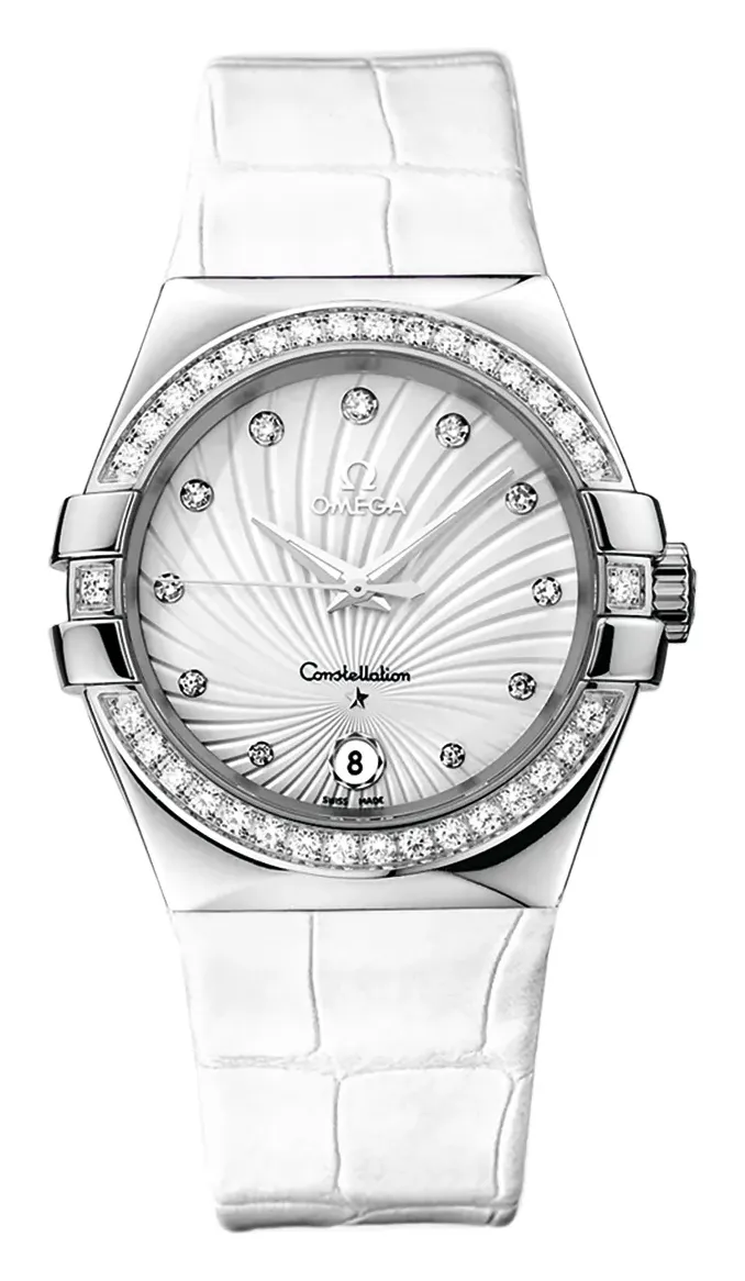 Omega Constellation Quartz 35 123.18.35.60, reference 123.18.35.60.52.001, white dial, stainless steel case
