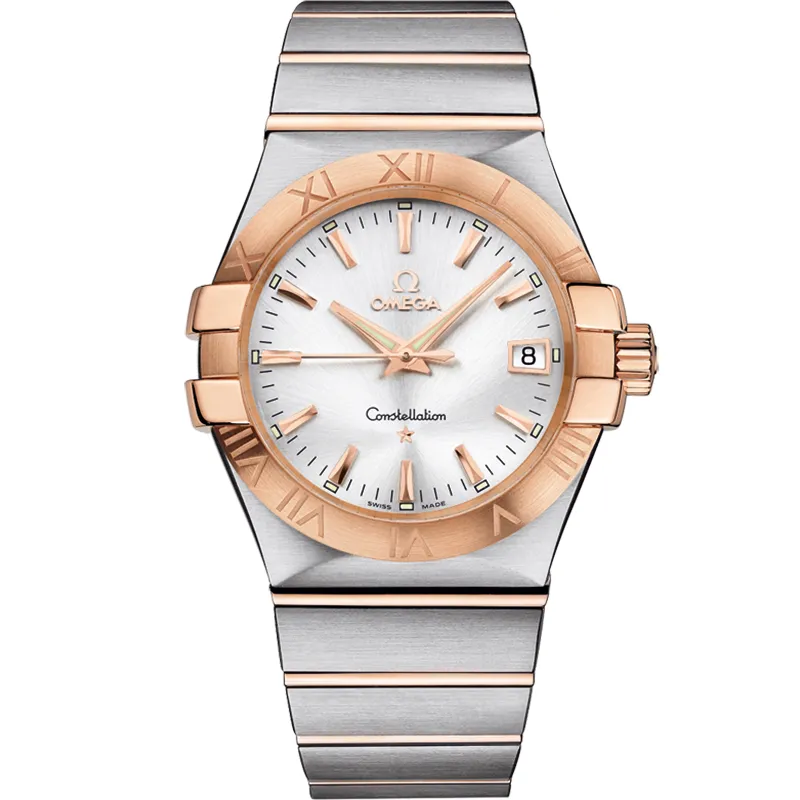 Omega Constellation Quartz 35 123.20.35.60, reference 123.20.35.60.02.001, silver dial, stainless steel and rose gold case