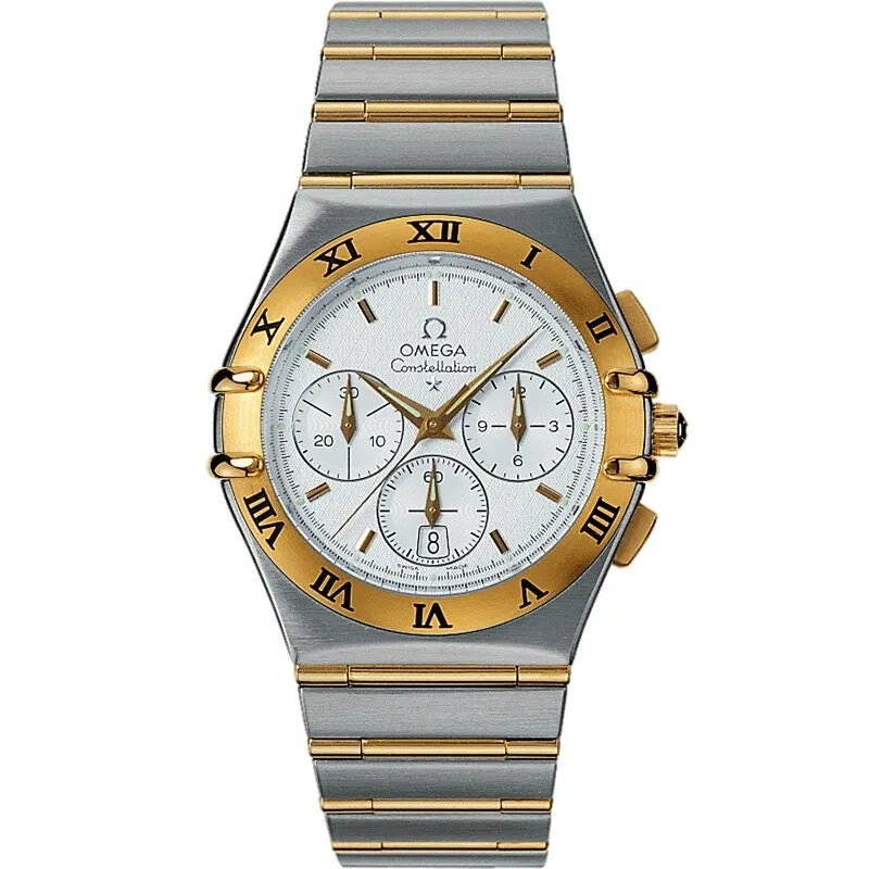 Omega Constellation Quartz 39 Chronograph 1242.30.00, reference 1242.30.00, silver dial, stainless steel and yellow gold case