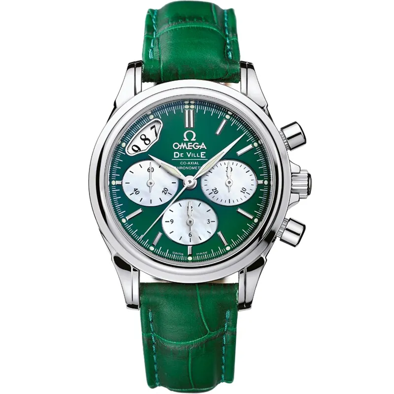 Omega De Ville Co-Axial 35 Chronograph 4878.90.39, reference 4878.90.39, green dial, stainless steel case