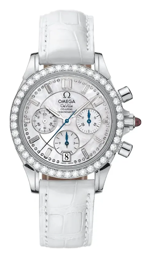 Omega De Ville Co-Axial 35 Chronograph Stainless 4874.75.36, reference 4874.75.36, white dial, stainless steel case