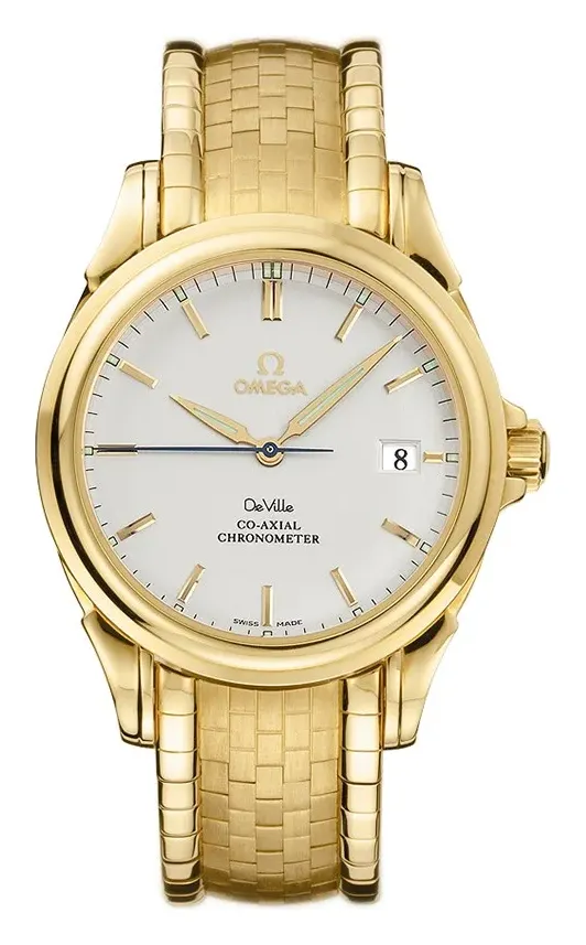 Omega De Ville Co-Axial 37.5 4131.31.00, reference 4131.31.00, white dial, yellow gold case