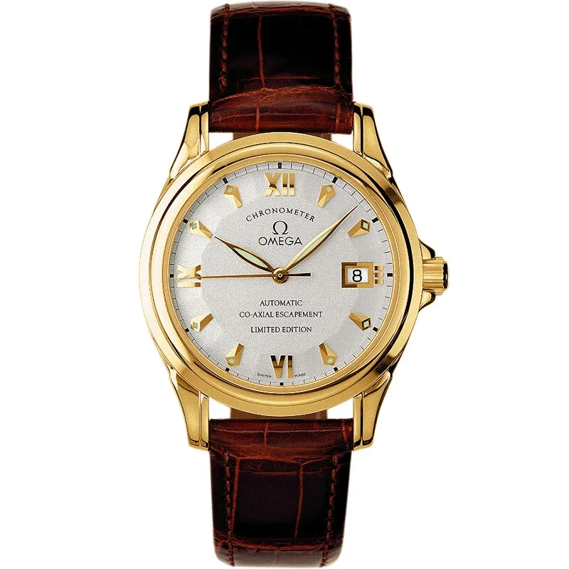 Omega De Ville Co-Axial 37.5 5911.31.22, reference 5911.31.22, silver dial, yellow gold case