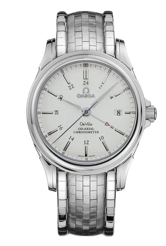 Omega De Ville Co-Axial 38.7 GMT 4533.31.00, reference 4533.31.00, white dial, stainless steel case