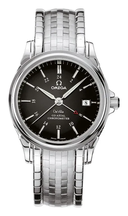 Omega De Ville Co-Axial 38.7 GMT 4533.51.00, reference 4533.51.00, black dial, stainless steel case