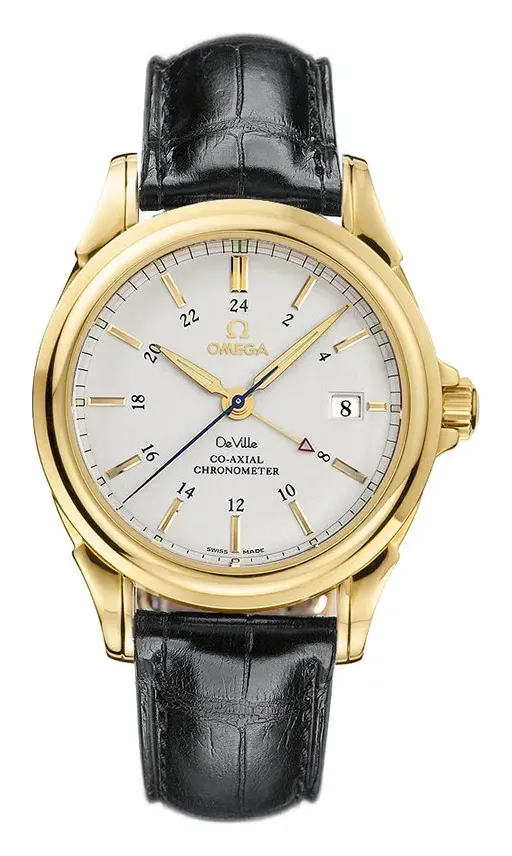 Omega De Ville Co-Axial 38.7 GMT 4633.31.31, reference 4633.31.31, white dial, yellow gold case