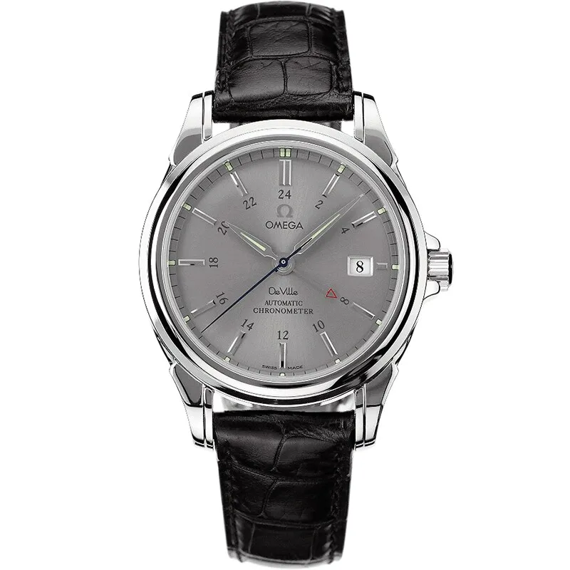 Omega De Ville Co-Axial 38.7 GMT 4833.40.31, reference 4833.40.31, grey dial, stainless steel case