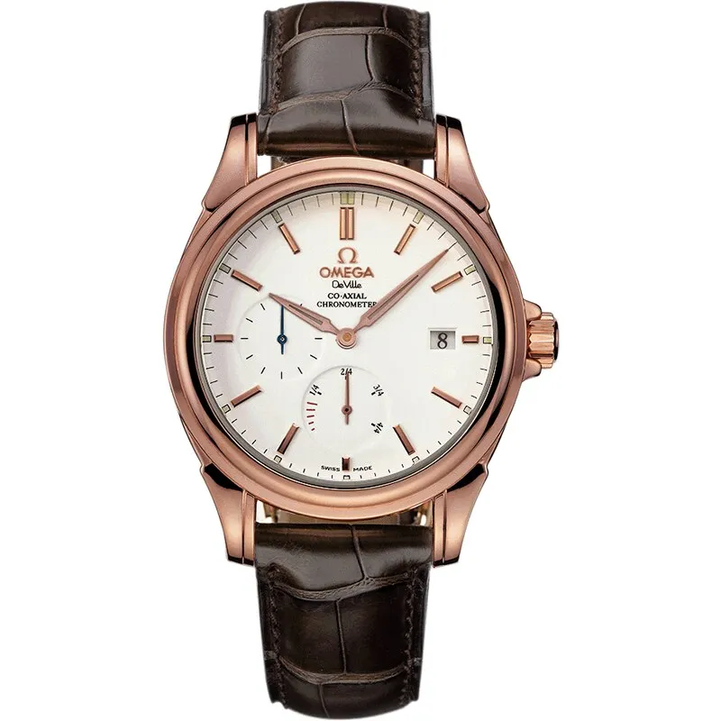 Omega De Ville Co-Axial 38.7 Power Reserve 4652.20.32, reference 4652.20.32, white dial, rose gold case