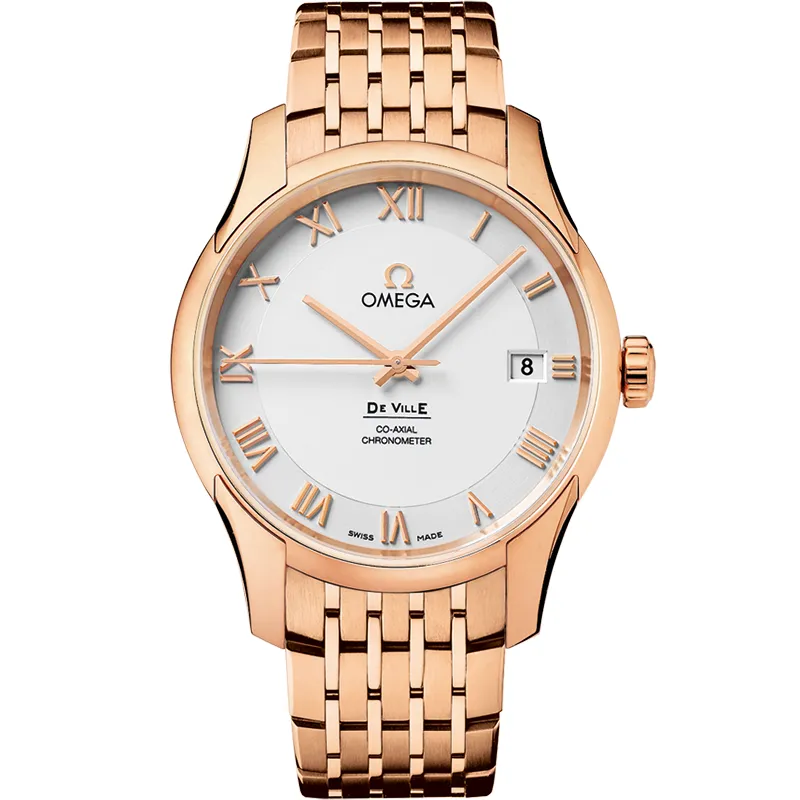 Omega De Ville Co-Axial 41 431.50.41.21, reference 431.50.41.21.02.001, silver dial, rose gold case