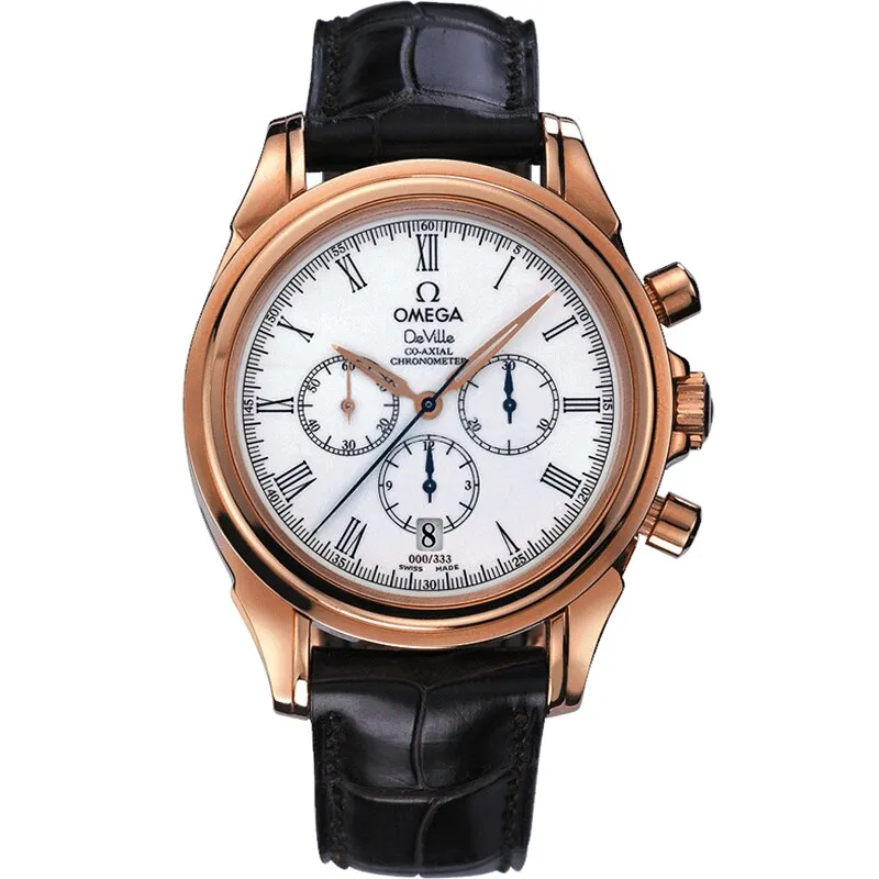Omega De Ville Co-Axial 41 Chronograph 4643.20.32, reference 4643.20.32, silver dial, rose gold case