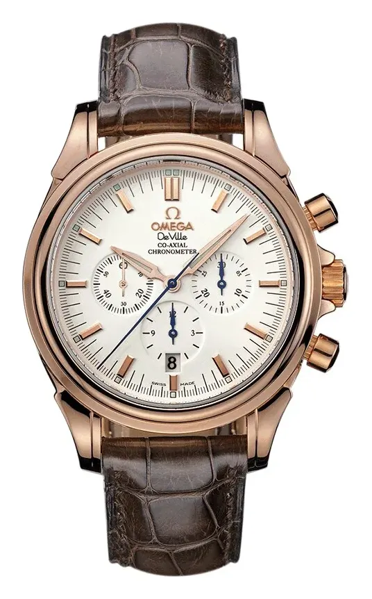 Omega De Ville Co-Axial 41 Chronograph 4650.20.32, reference 4650.20.32, white dial, rose gold case