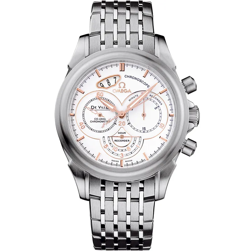 Omega De Ville Co-Axial 41 Chronoscope 422.10.41.50, reference 422.10.41.50.04.001, white dial, stainless steel case