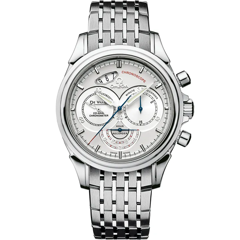Omega De Ville Co-Axial 41 Chronoscope 4550.30.00, reference 4550.30.00, silver dial, stainless steel case