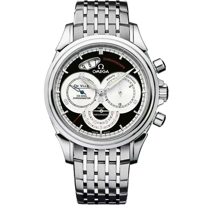 Omega De Ville Co-Axial 41 Chronoscope 4550.50.00, reference 4550.50.00, black dial, stainless steel case