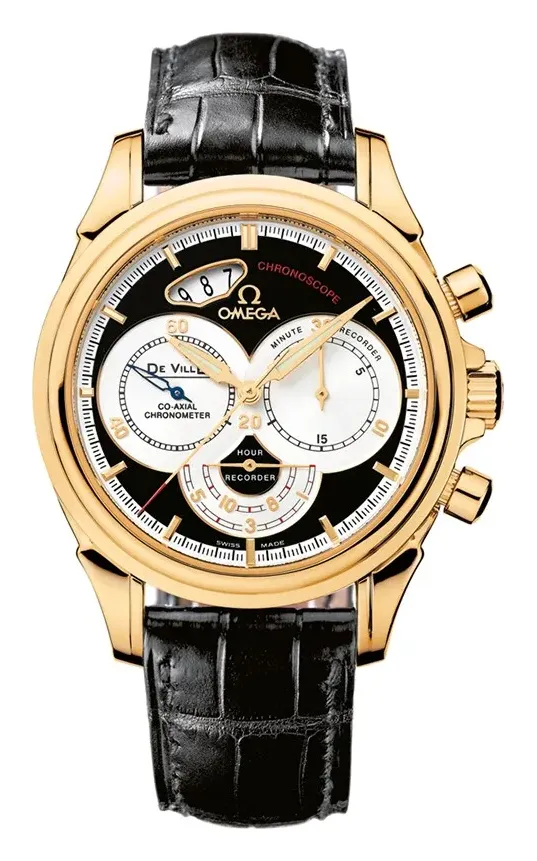 Omega De Ville Co-Axial 41 Chronoscope 4657.50.31, reference 4657.50.31, black dial, yellow gold case
